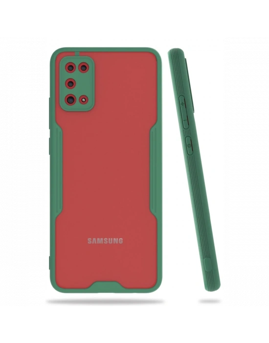 Newface Samsung Galaxy A02S Kılıf Platin Silikon - Yeşil