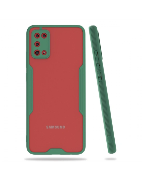 Newface Samsung Galaxy A02S Kılıf Platin Silikon - Yeşil