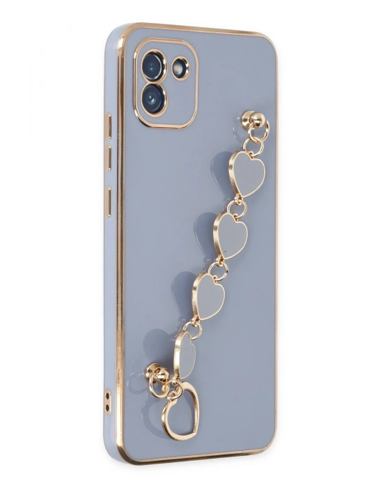 Newface Samsung Galaxy A03 Kılıf Esila Silikon - Gri