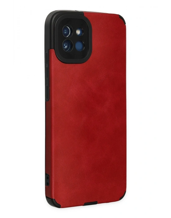 Newface Samsung Galaxy A03 Kılıf Loop Deri Silikon - Kırmızı