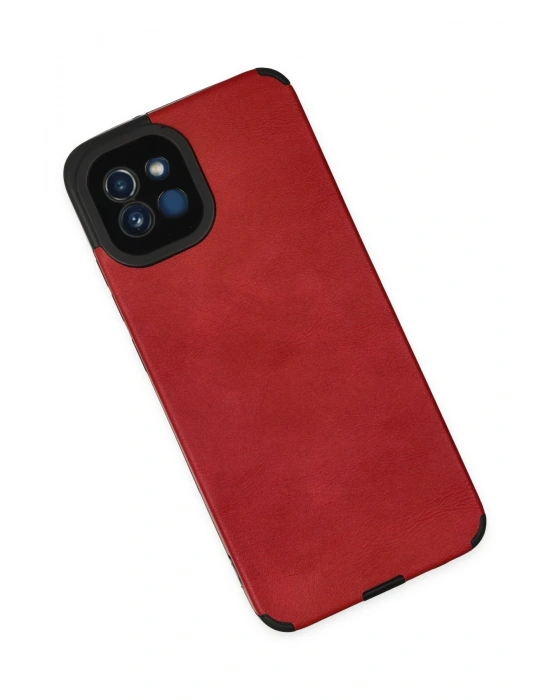 Newface Samsung Galaxy A03 Kılıf Loop Deri Silikon - Kırmızı