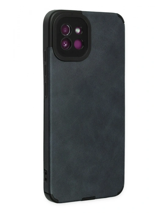 Newface Samsung Galaxy A03 Kılıf Loop Deri Silikon - Lacivert