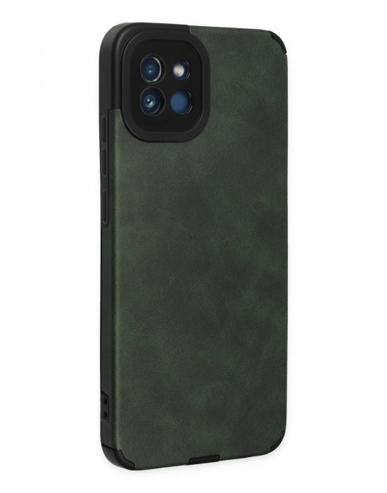 Newface Samsung Galaxy A03 Kılıf Loop Deri Silikon - Yeşil