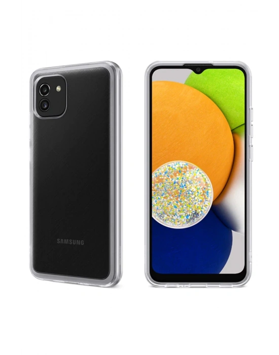 Newface Samsung Galaxy A03 Kılıf Lüx Şeffaf Silikon