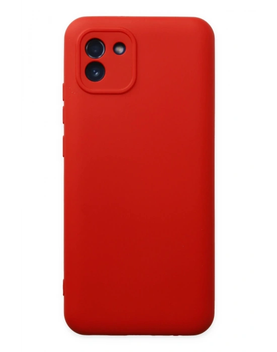 Newface Samsung Galaxy A03 Kılıf Nano içi Kadife Silikon - Kırmızı