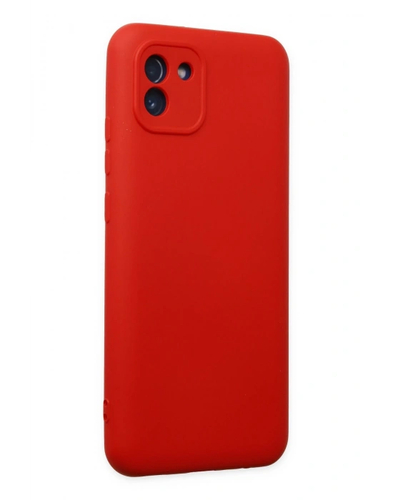 Newface Samsung Galaxy A03 Kılıf Nano içi Kadife Silikon - Kırmızı