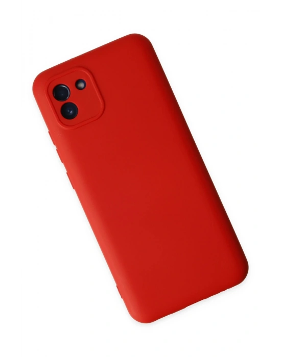 Newface Samsung Galaxy A03 Kılıf Nano içi Kadife Silikon - Kırmızı