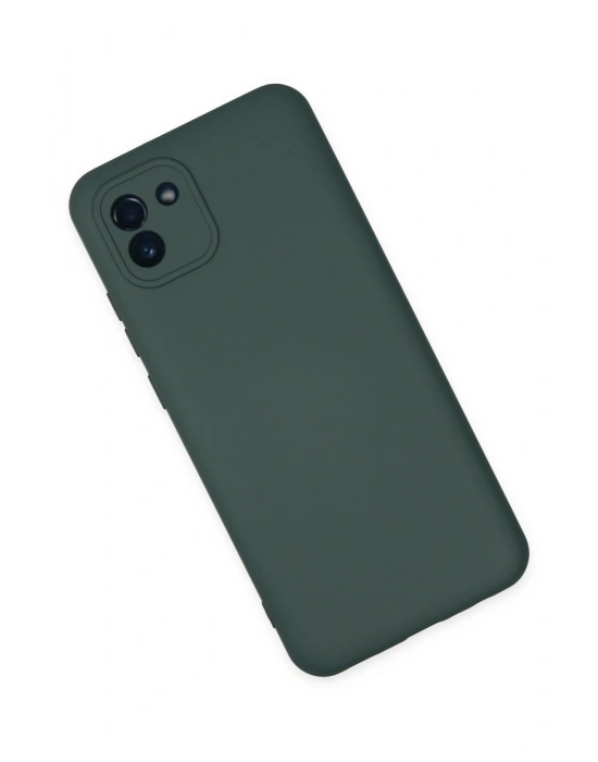 Newface Samsung Galaxy A03 Kılıf Nano içi Kadife Silikon - Koyu Yeşil