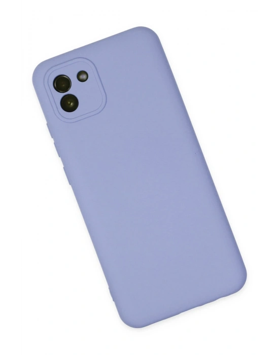 Newface Samsung Galaxy A03 Kılıf Nano içi Kadife Silikon - Lila