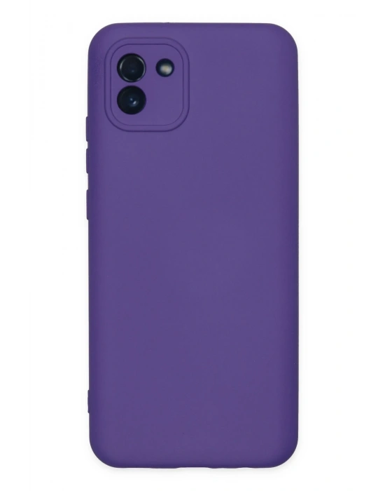 Newface Samsung Galaxy A03 Kılıf Nano içi Kadife Silikon - Mor
