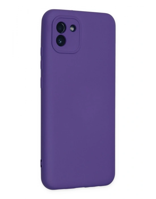 Newface Samsung Galaxy A03 Kılıf Nano içi Kadife Silikon - Mor
