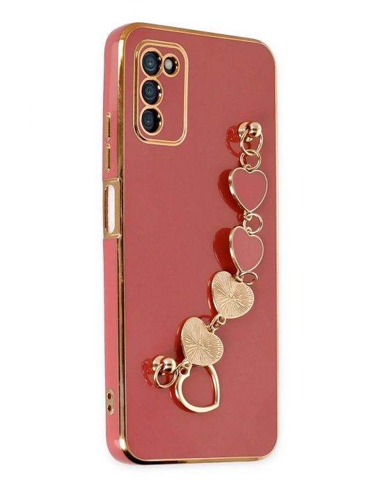 Newface Samsung Galaxy A03S Kılıf Esila Silikon - Kırmızı