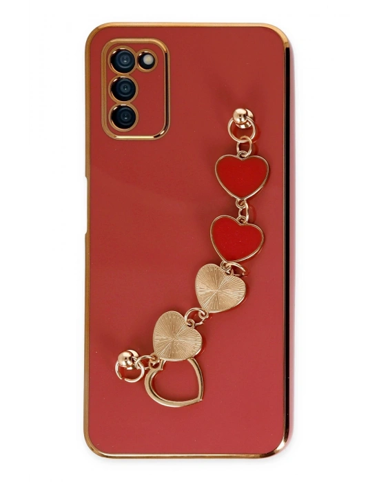 Newface Samsung Galaxy A03S Kılıf Esila Silikon - Kırmızı