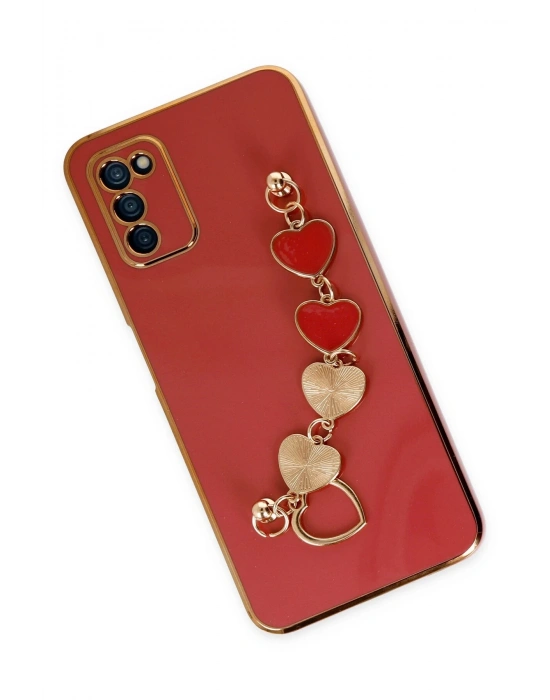 Newface Samsung Galaxy A03S Kılıf Esila Silikon - Kırmızı