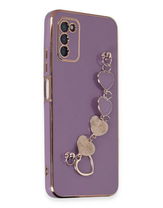 Newface Samsung Galaxy A03S Kılıf Esila Silikon - Mor