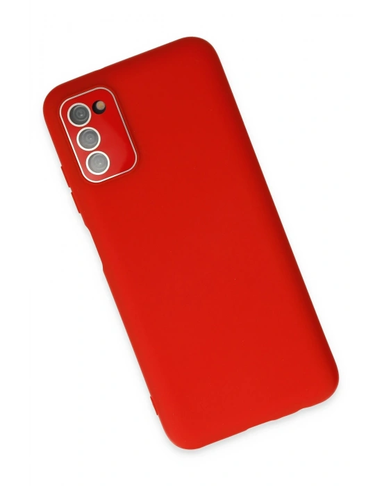 Newface Samsung Galaxy A03S Kılıf Lansman Glass Kapak - Kırmızı