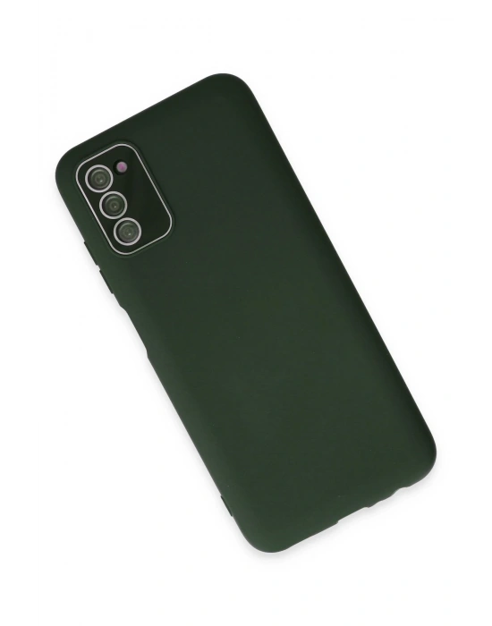 Newface Samsung Galaxy A03S Kılıf Lansman Glass Kapak - Koyu Yeşil