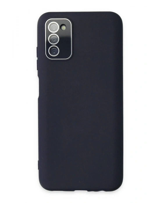 Newface Samsung Galaxy A03S Kılıf Lansman Glass Kapak - Lacivert