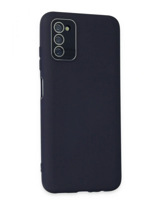 Newface Samsung Galaxy A03S Kılıf Lansman Glass Kapak - Lacivert