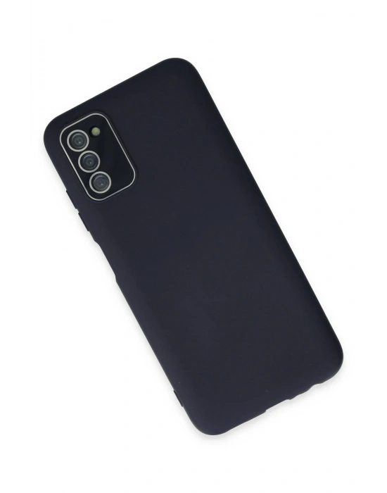 Newface Samsung Galaxy A03S Kılıf Lansman Glass Kapak - Lacivert