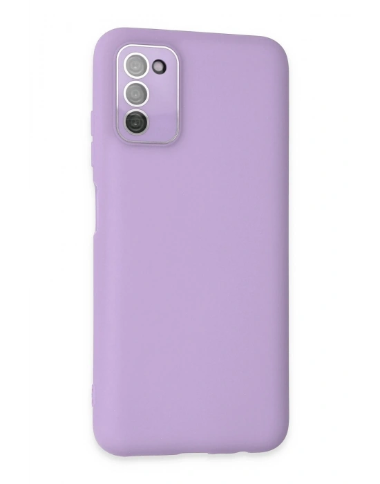 Newface Samsung Galaxy A03S Kılıf Lansman Glass Kapak - Lila