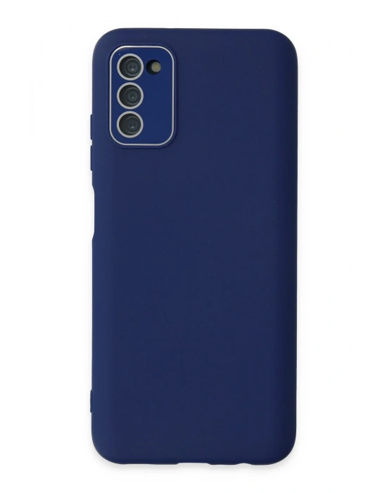 Newface Samsung Galaxy A03S Kılıf Lansman Glass Kapak - Sky Blue