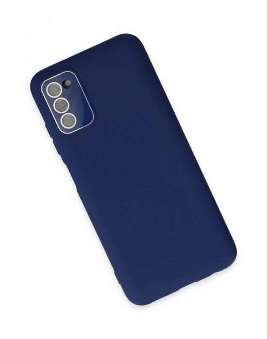 Newface Samsung Galaxy A03S Kılıf Lansman Glass Kapak - Sky Blue