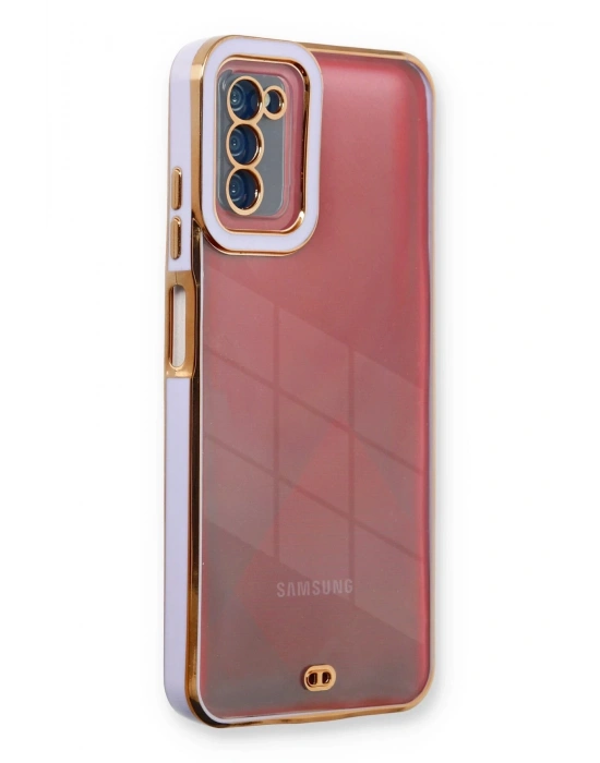 Newface Samsung Galaxy A03S Kılıf Liva Lens Silikon - Lila