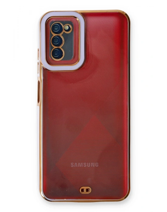 Newface Samsung Galaxy A03S Kılıf Liva Lens Silikon - Lila