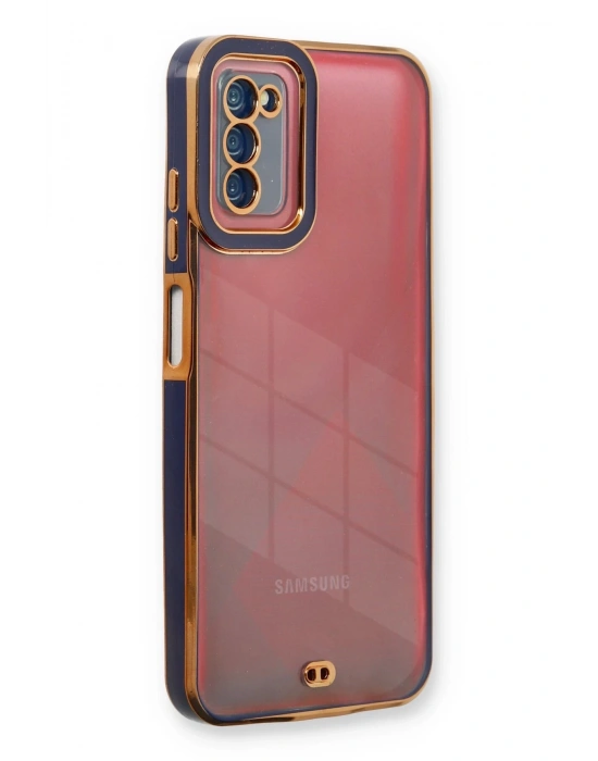 Newface Samsung Galaxy A03S Kılıf Liva Lens Silikon - Mavi