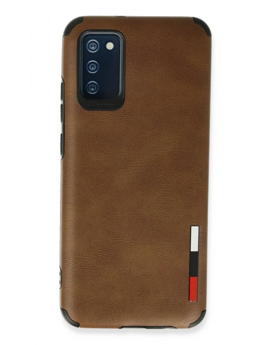 Newface Samsung Galaxy A03S Kılıf Loop Deri Silikon - Kahverengi