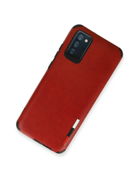 Newface Samsung Galaxy A03S Kılıf Loop Deri Silikon - Kırmızı