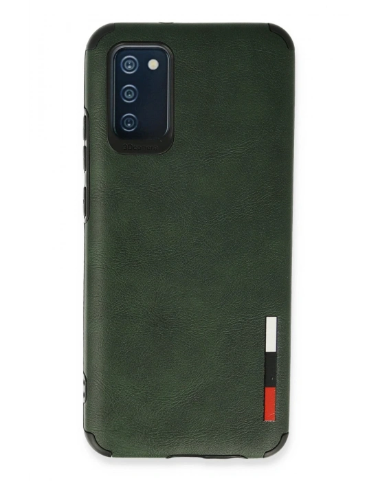 Newface Samsung Galaxy A03S Kılıf Loop Deri Silikon - Yeşil