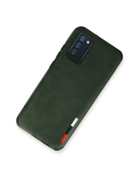 Newface Samsung Galaxy A03S Kılıf Loop Deri Silikon - Yeşil