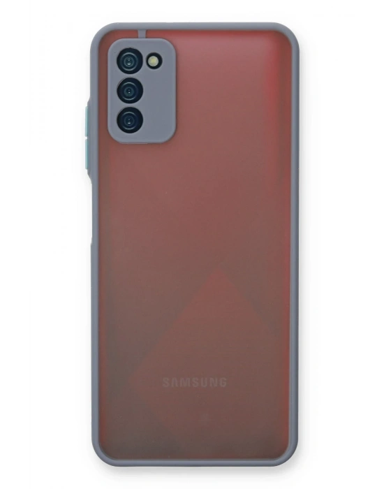 Newface Samsung Galaxy A03S Kılıf Montreal Silikon Kapak - Gri