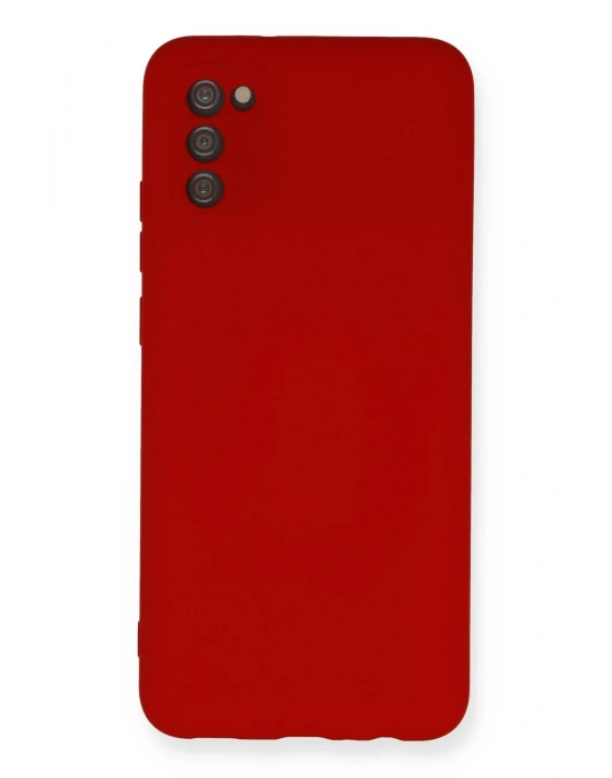 Newface Samsung Galaxy A03S Kılıf Nano içi Kadife Silikon - Kırmızı