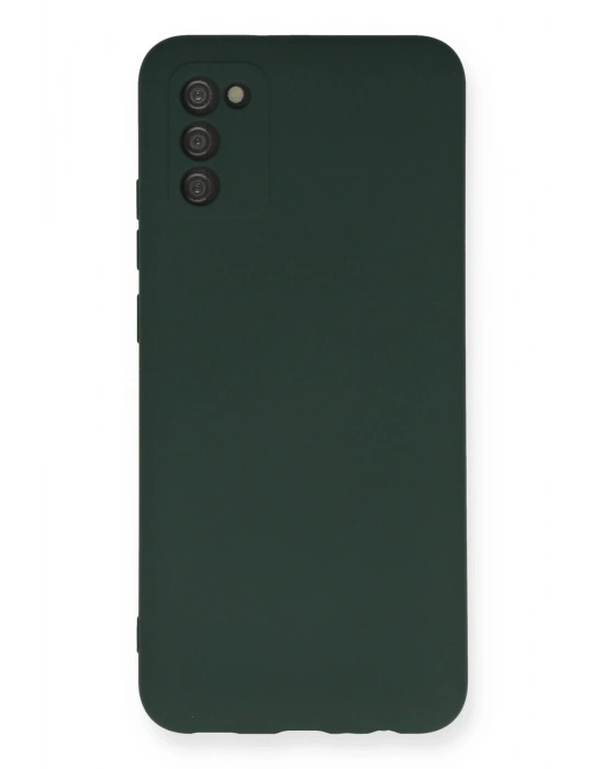 Newface Samsung Galaxy A03S Kılıf Nano içi Kadife Silikon - Koyu Yeşil