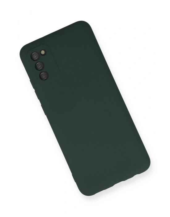 Newface Samsung Galaxy A03S Kılıf Nano içi Kadife Silikon - Koyu Yeşil