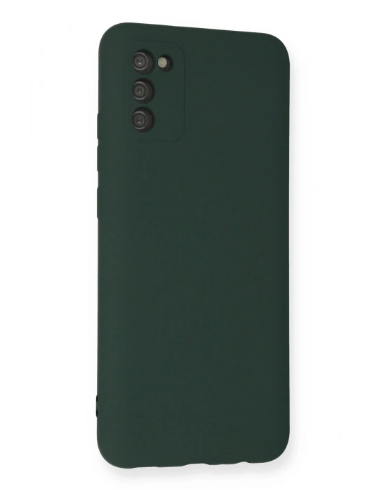 Newface Samsung Galaxy A03S Kılıf Nano içi Kadife Silikon - Koyu Yeşil