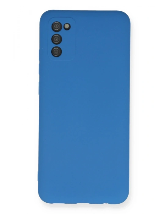 Newface Samsung Galaxy A03S Kılıf Nano içi Kadife Silikon - Mavi