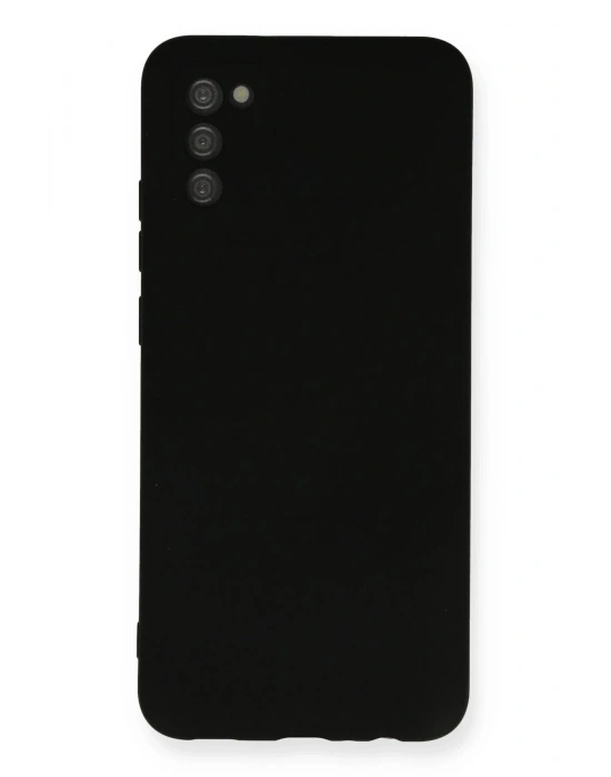 Newface Samsung Galaxy A03S Kılıf Nano içi Kadife Silikon - Siyah