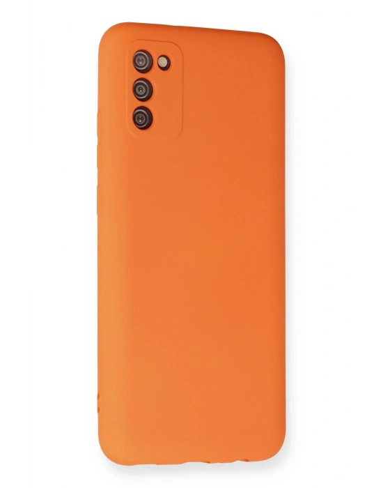 Newface Samsung Galaxy A03S Kılıf Nano içi Kadife Silikon - Turuncu