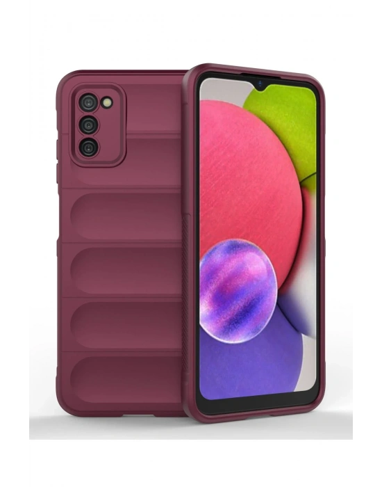 Newface Samsung Galaxy A03S Kılıf Optimum Silikon - Bordo