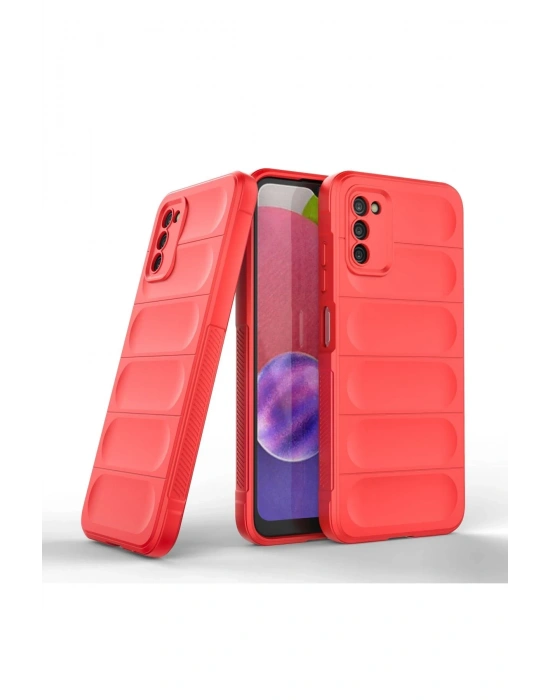 Newface Samsung Galaxy A03S Kılıf Optimum Silikon - Kırmızı