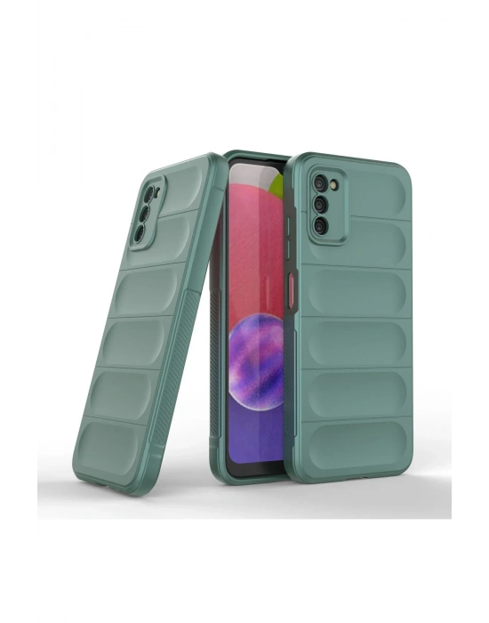 Newface Samsung Galaxy A03S Kılıf Optimum Silikon - Koyu Yeşil