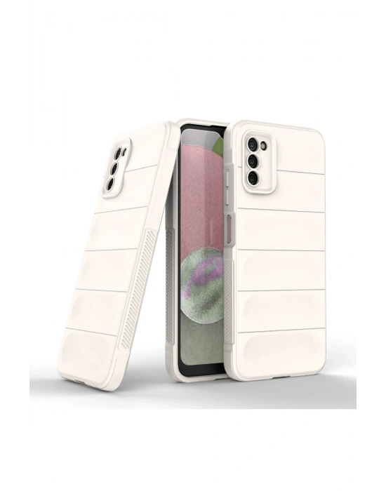 Newface Samsung Galaxy A03S Kılıf Optimum Silikon - Krem
