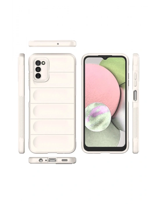 Newface Samsung Galaxy A03S Kılıf Optimum Silikon - Krem