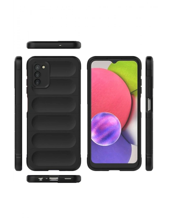 Newface Samsung Galaxy A03S Kılıf Optimum Silikon - Siyah
