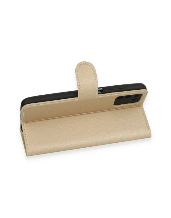 Newface Samsung Galaxy A03S Kılıf Trend S Plus Kapaklı Kılıf - Gold