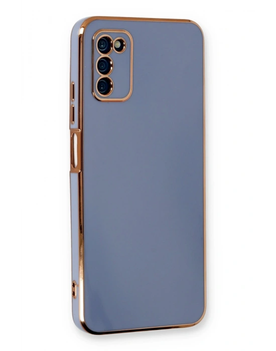 Newface Samsung Galaxy A03S Kılıf Volet Silikon - Mavi